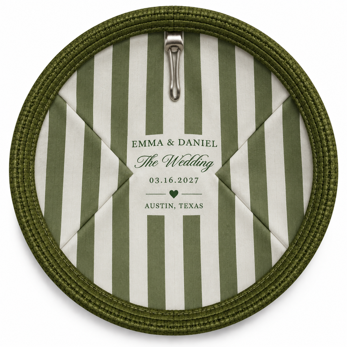 Olive Burlap Custom Kippah