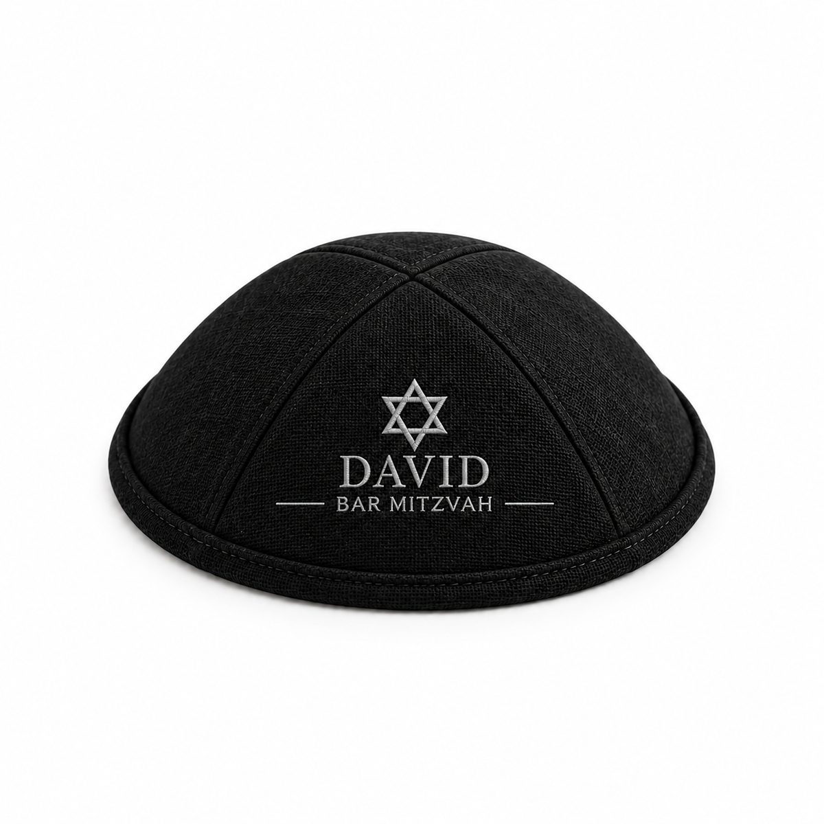 Black Canvas Linen Custom Kippah