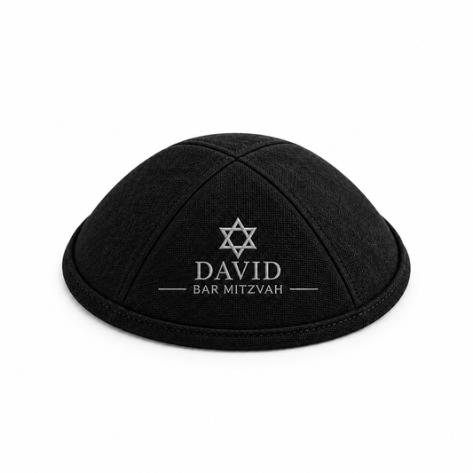 Black Canvas Linen Custom Kippah