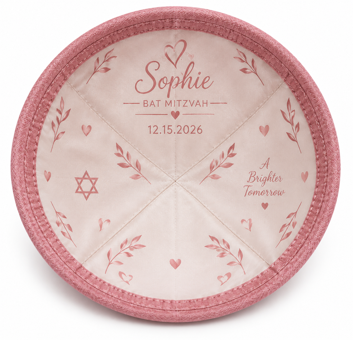 Pink Canvas Linen Custom Kippah