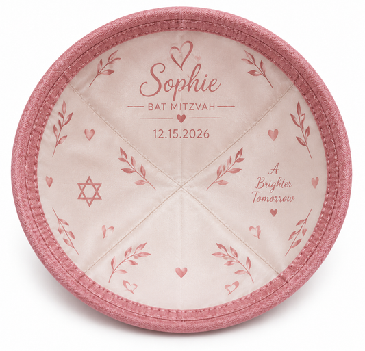 Pink Canvas Linen Custom Kippah