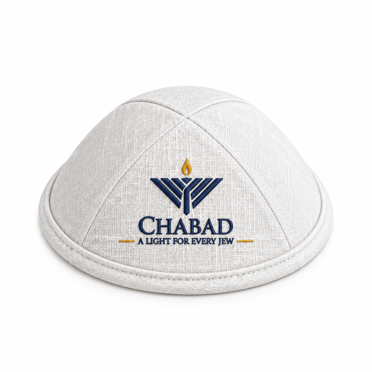 White Canvas Linen Custom Kippah