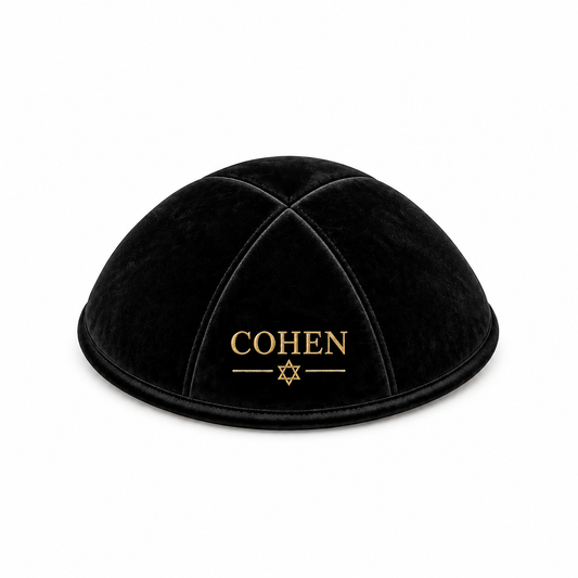 Black Italian Velvet Classic Kippah – Cohen Heritage Edition