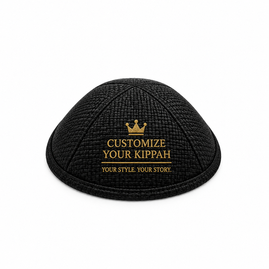 Black Burlap Custom Kippah