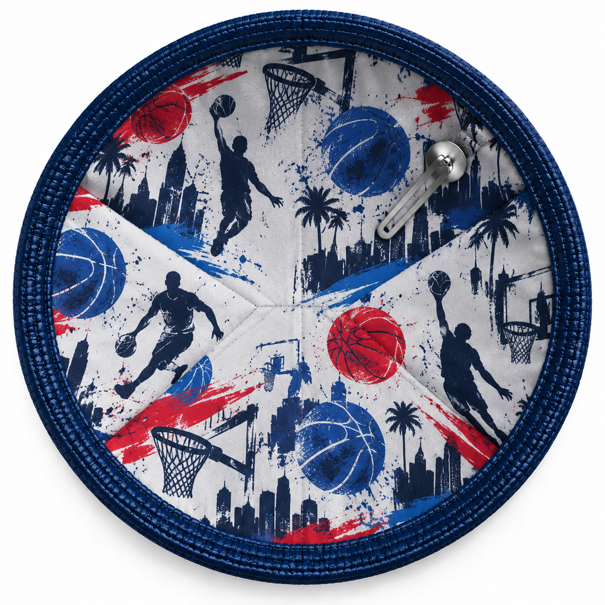Navy Blue Burlap Custom Kippah